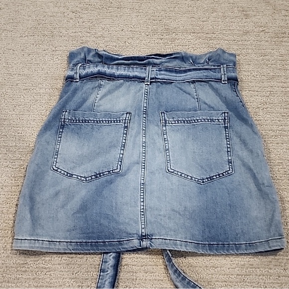 Free People Paperbag Blue Denim Skirt - Picture 3 of 4